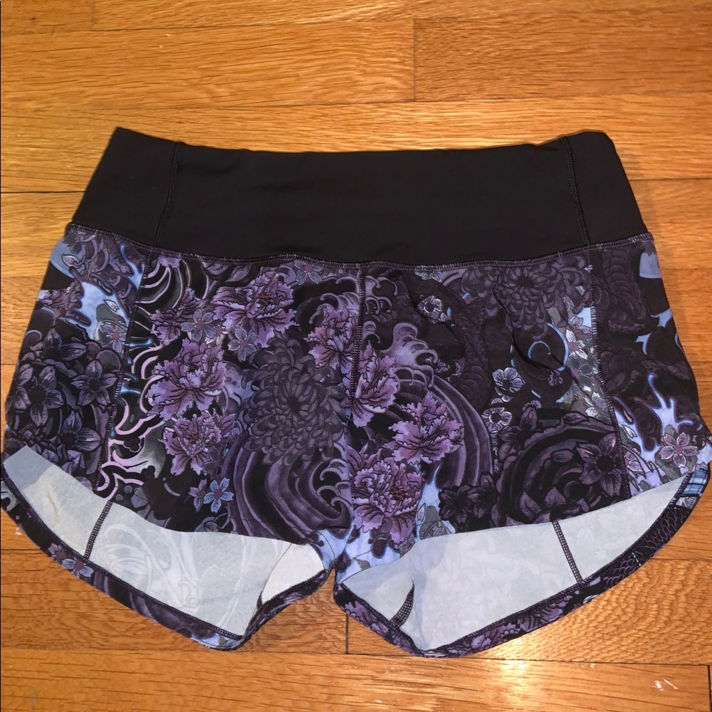 Lululemon Purple Floral Shorts